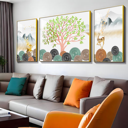 Blooming Tree Premium Acrylic Wall Art (Set of 3)