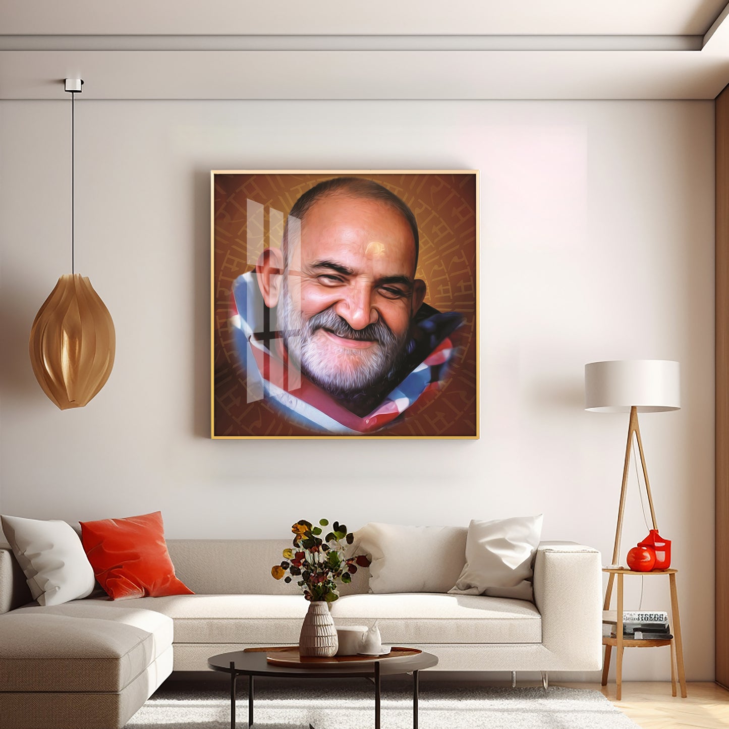 Neem Karoli Baba Premium Acrylic Square Wall Art