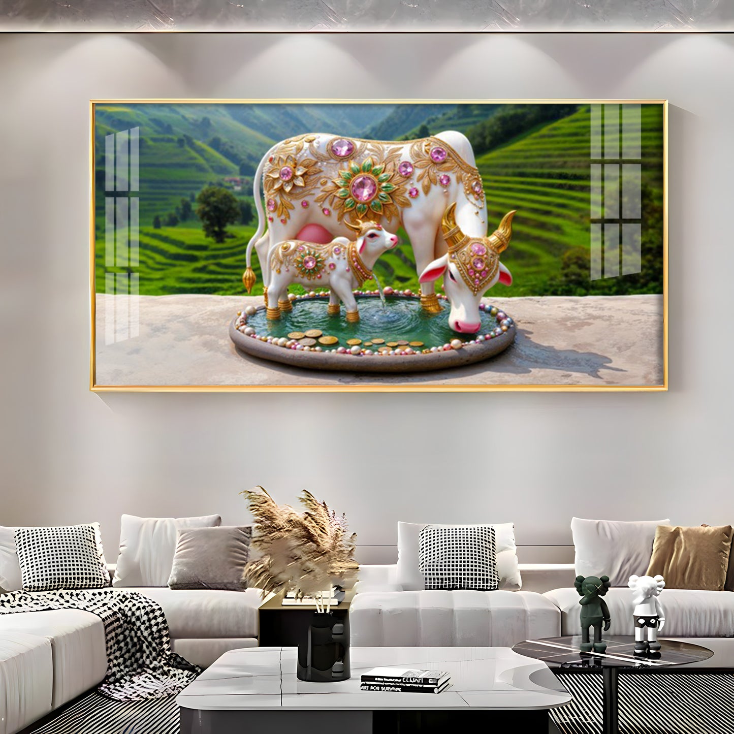 Holy Kamdhenu Premium Acrylic Horizontal Wall Art