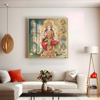 Celestial Grace Goddess Premium Acrylic Square Wall Art