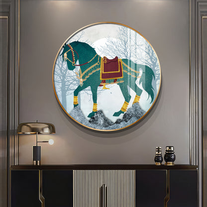 Horse Haven Premium Acrylic Round Wall Art