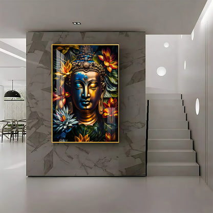 Lord Buddha Face Premium Acrylic Vertical Wall Art