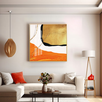 Golden Rust Premium Acrylic Square Wall Art