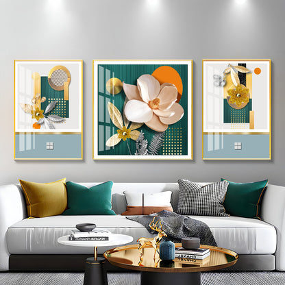 Pastel Flowers Premium Acrylic Wall Art (Set of 3)