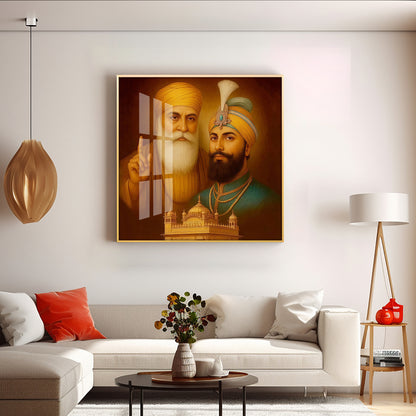 Waheguru ji Guru Nanak Dev ji Premium Acrylic Square Wall Art