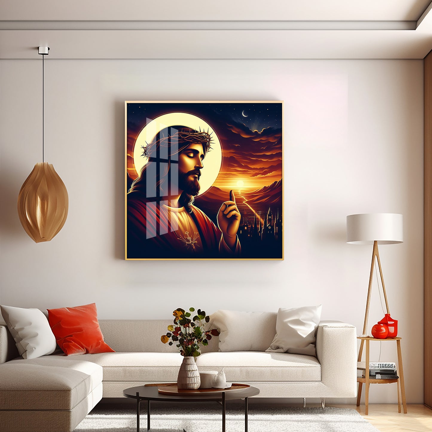 Lord Jesus Christ Premium Acrylic Square Wall Art