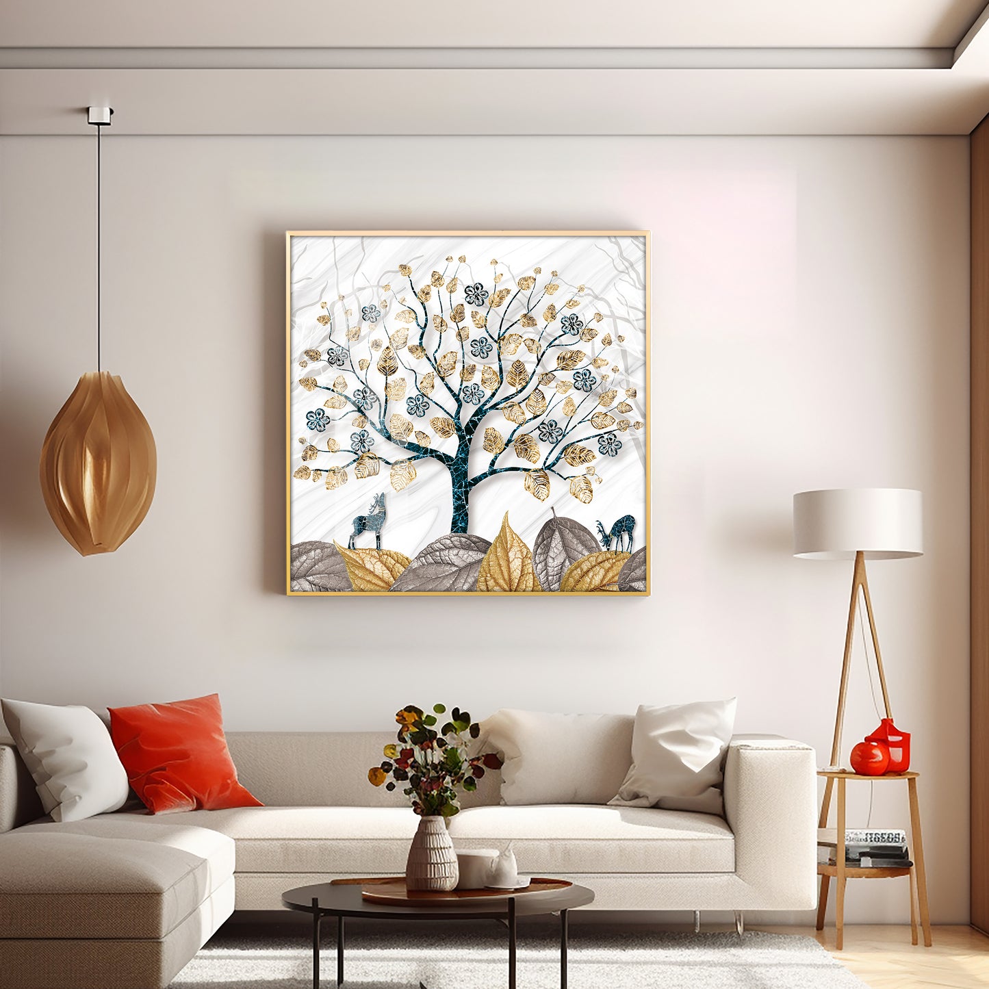 Aesthetic Tree Luxury Crystal Square Wall Art