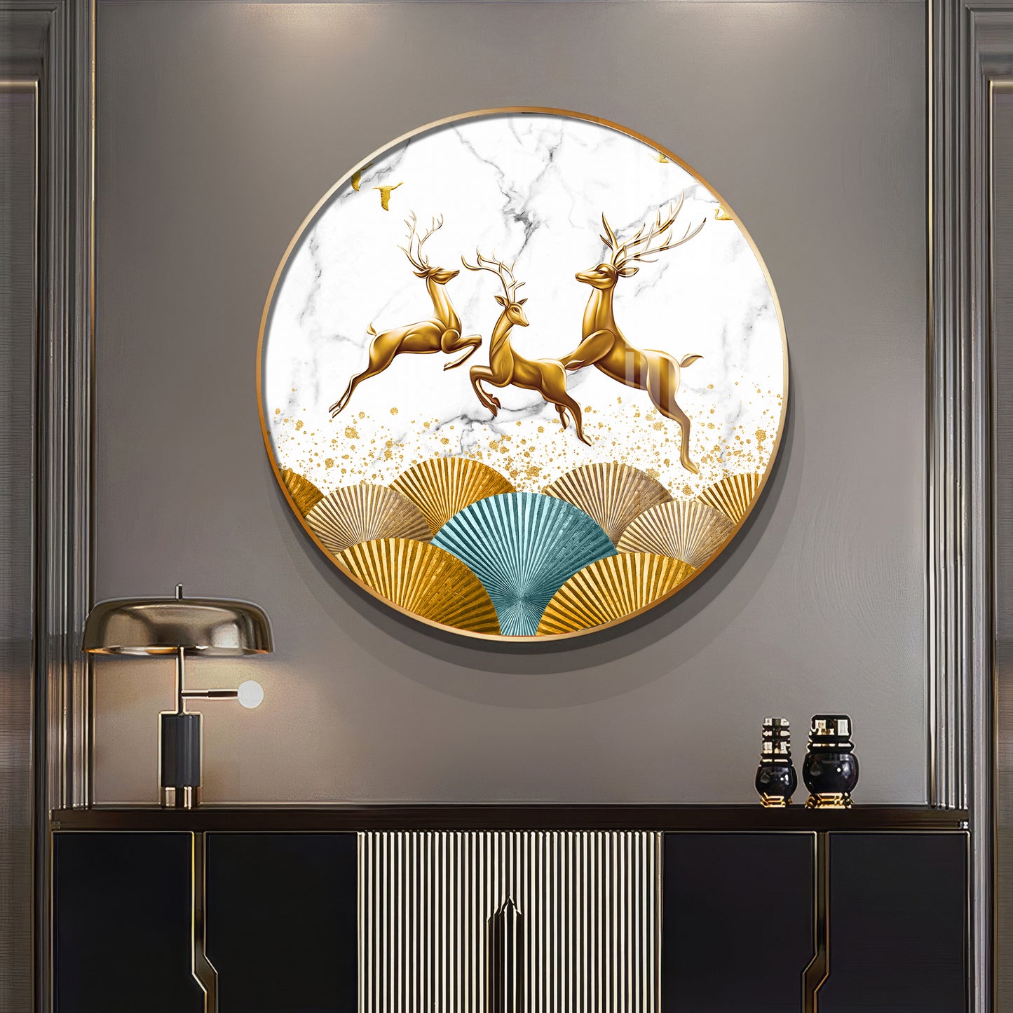 Enchanted Deer Premium Acrylic Round Wall Art