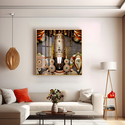 Tirupati Balaji Premium Acrylic Square Wall Art