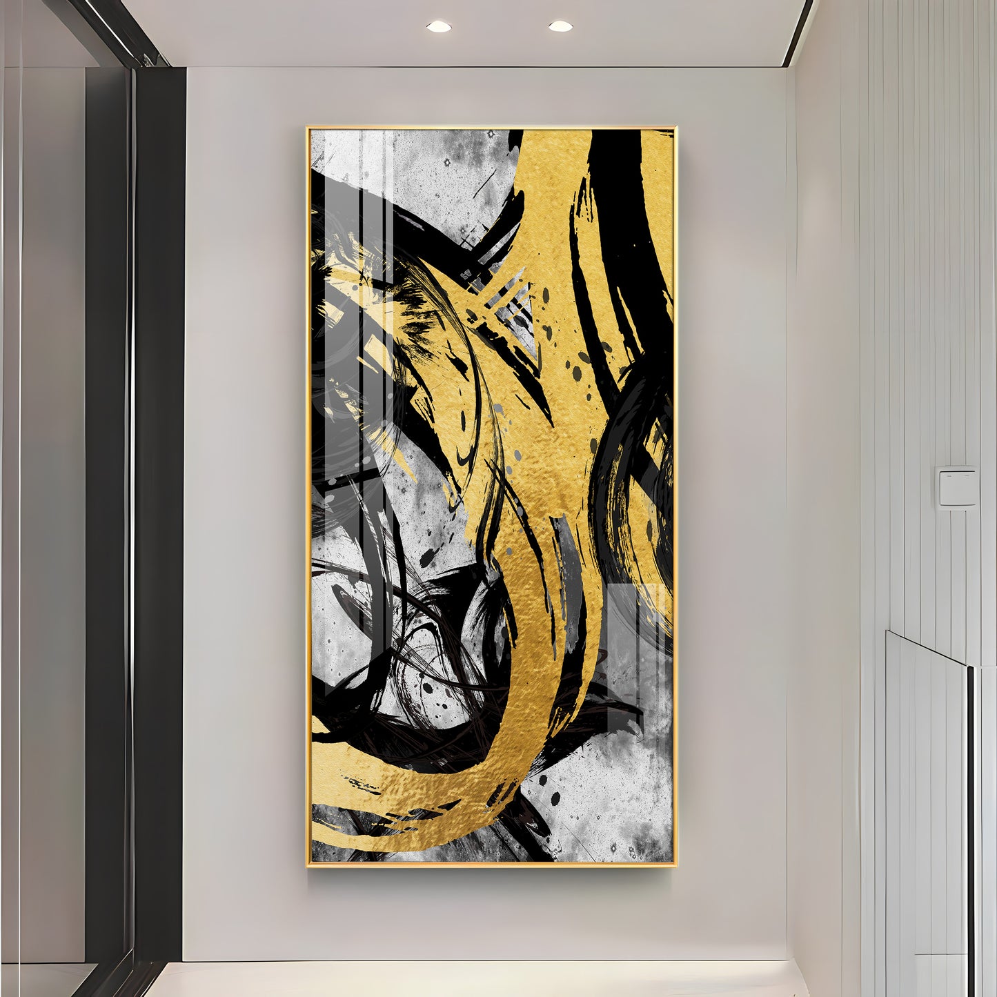 Brush Art Premium Acrylic Vertical Wall Art