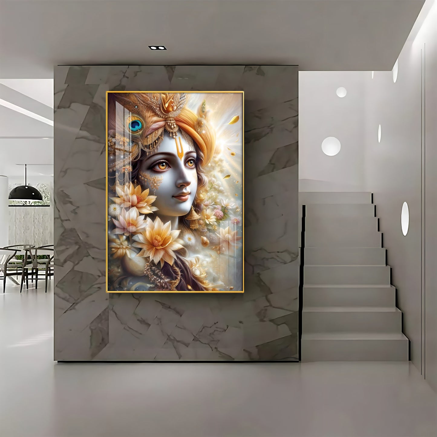 Krishna Bhakti Premium Acrylic Vertical Wall Art