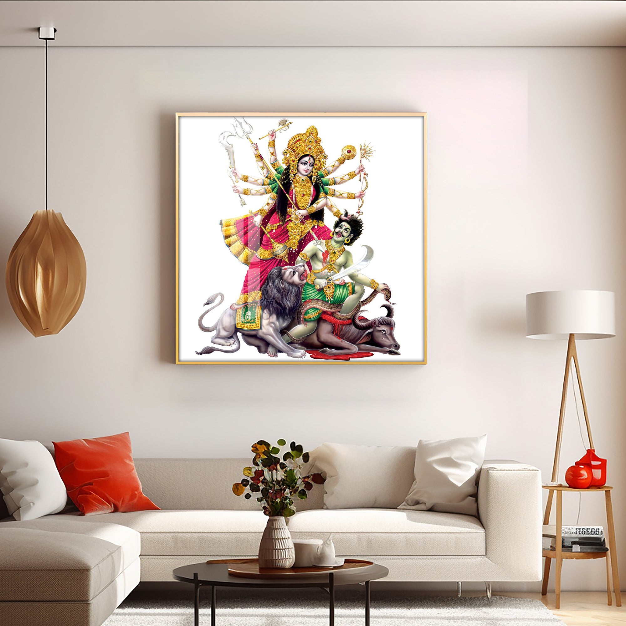 Mahishasuramardini Grace Premium Acrylic Square Wall Art