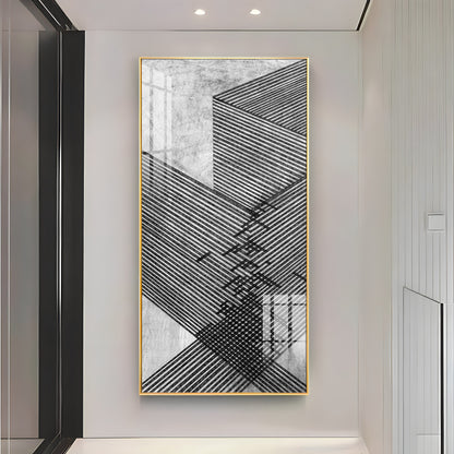 Black Stripes Abstract Premium Acrylic Vertical Wall Art