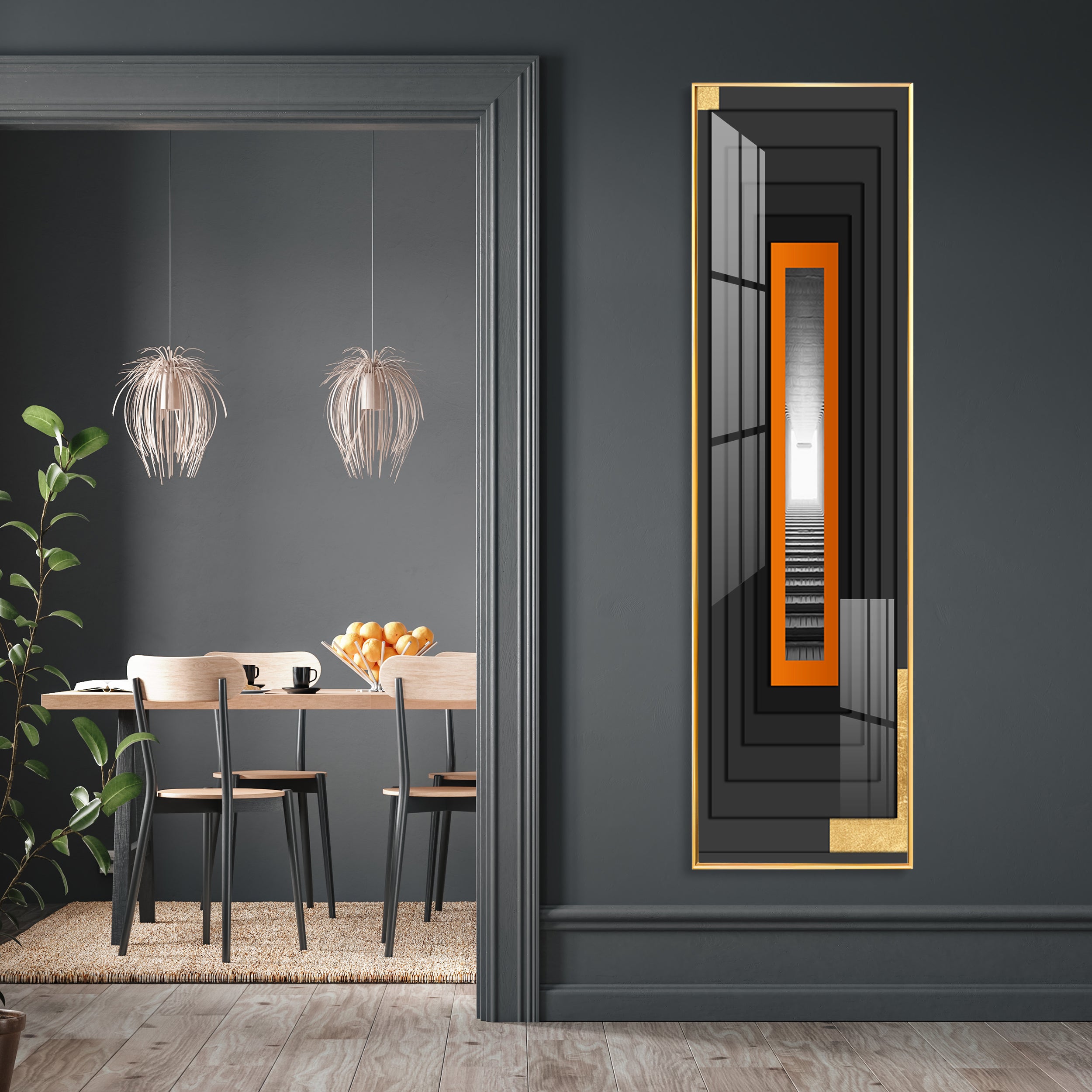 Ember Glow Frame Premium Acrylic Vertical Wall Art