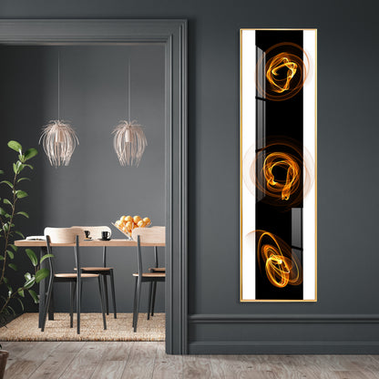 Golden Curl Design Premium Acrylic Vertical Wall Art