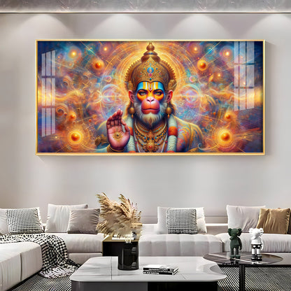 Divine Bajarang Bali Premium Acrylic Horizontal Wall Art