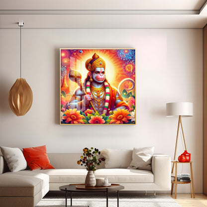 Jai Hanuman Premium Acrylic Square Wall Art