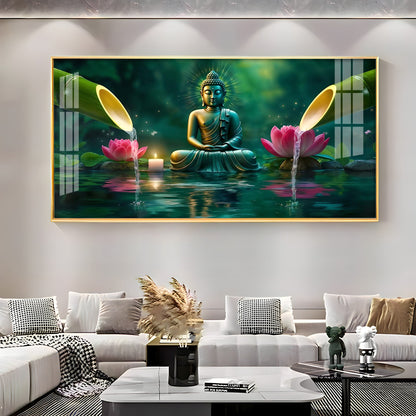 Deep Meditating Buddha Premium Acrylic Horizontal Wall Art