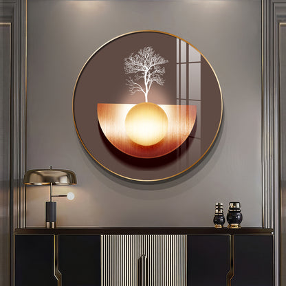 Reflective Arbor Premium Acrylic Round Wall Art