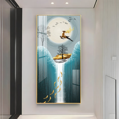 Jolly Jumping Deer Premium Vertical Acrylic Wall Art