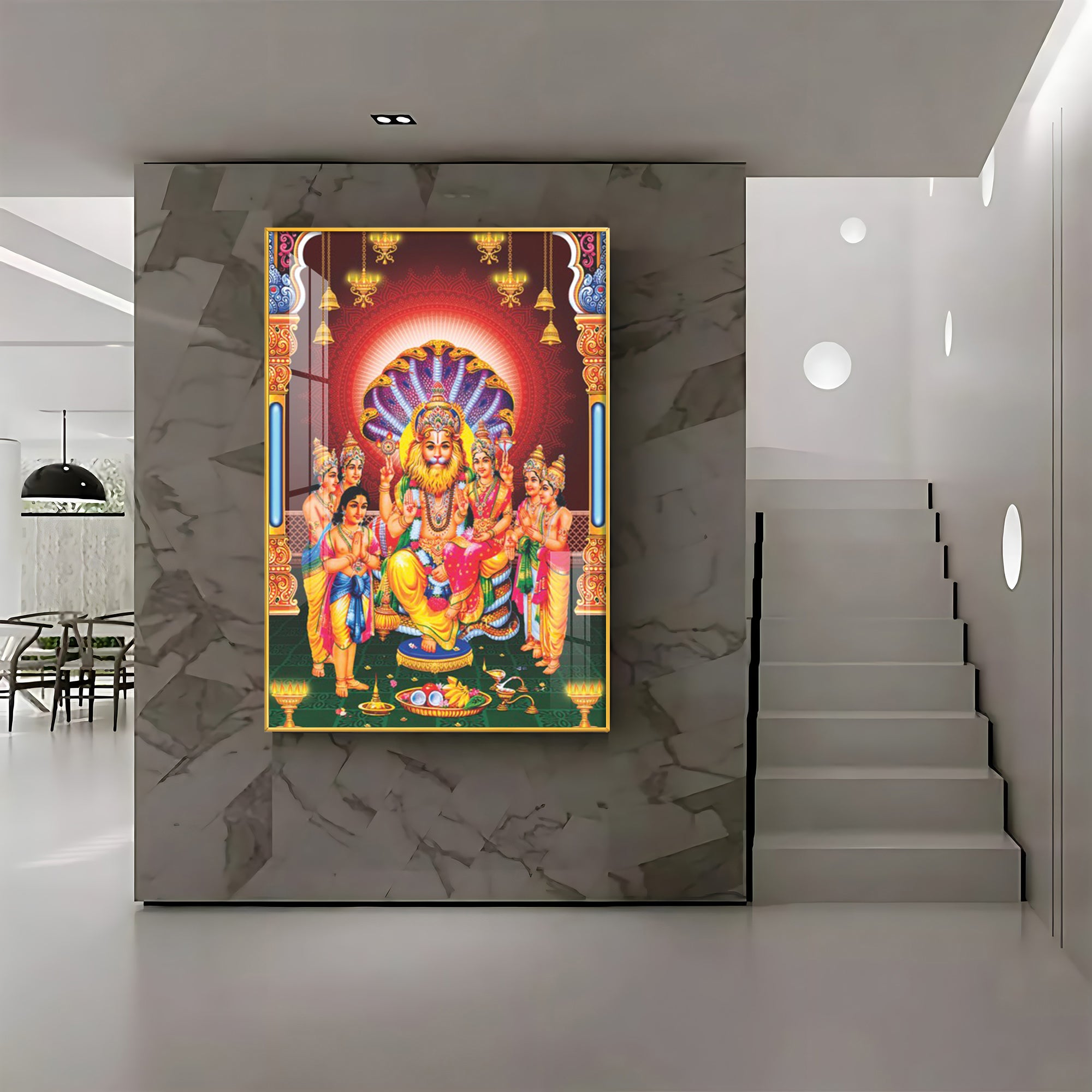 Lakshmi Narasimha Premium Acrylic Vertical Wall Art