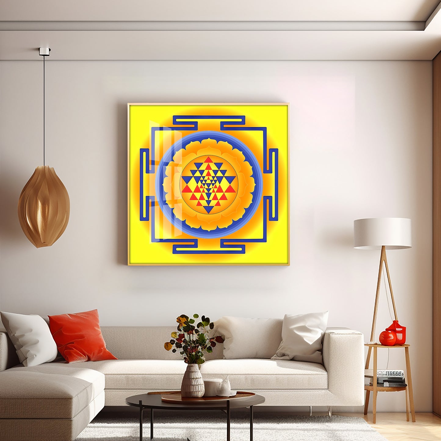 Laxmi Shri Yantra Premium Acrylic Square Wall Art