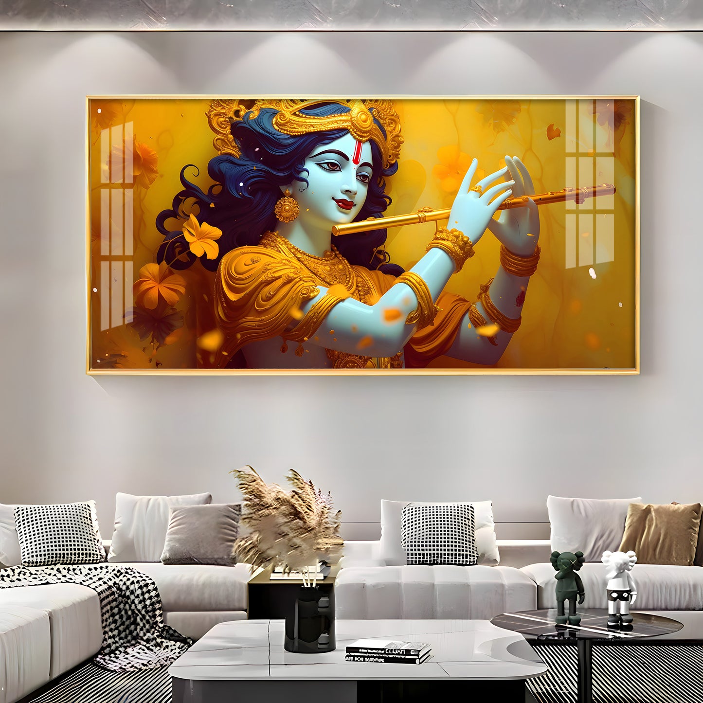 Golden Armlet Lord Krishna Premium Acrylic Horizontal Wall Art