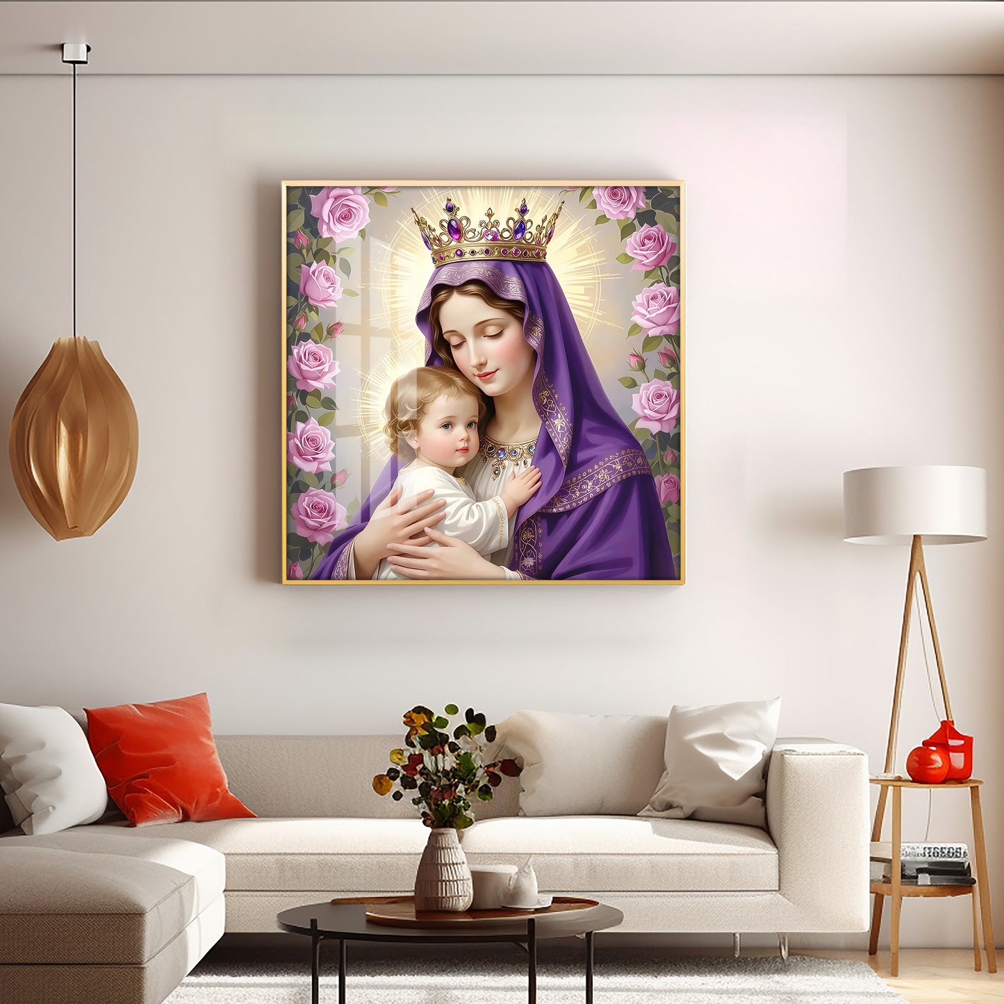 Holy Mother Of God Premium Acrylic Square Wall Art