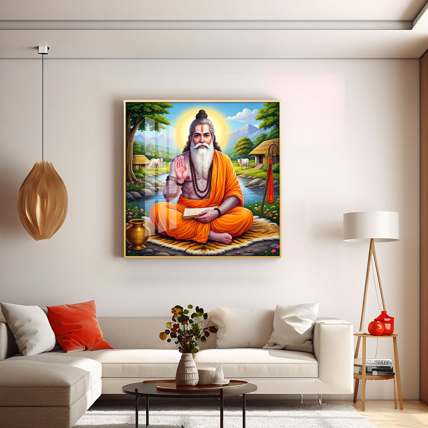 Veda Vyasa Maharshi Incarnation Premium Acrylic Square Wall Art