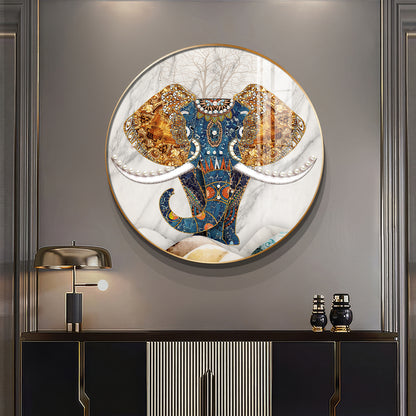 Majestic Elephant Premium Acrylic Round Wall Art