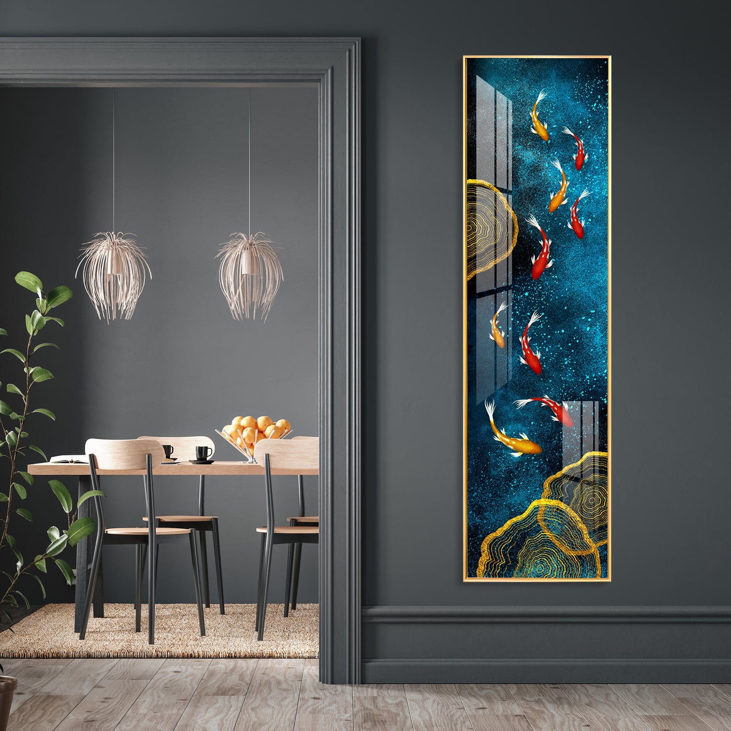 Aesthetic Koi Fish Feng Premium Acrylic Vertical Wall Art