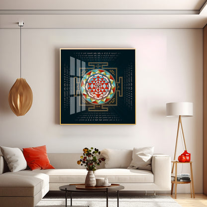 Laxmi Yantra Premium Acrylic Square Wall Art