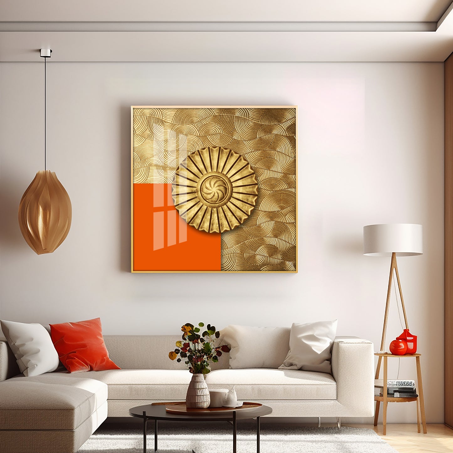 Luxury Golden Mandala Premium Acrylic Square Wall Art