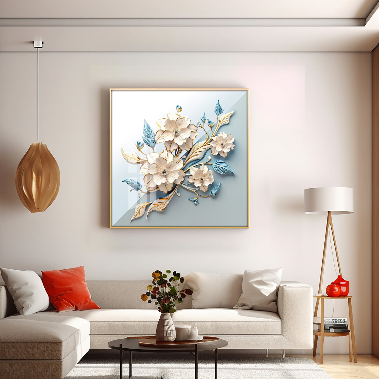 Floral Premium Acrylic Square Wall Art