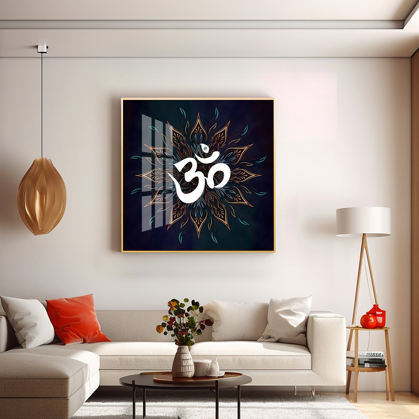 Om Shanti Premium Acrylic Square Wall Art