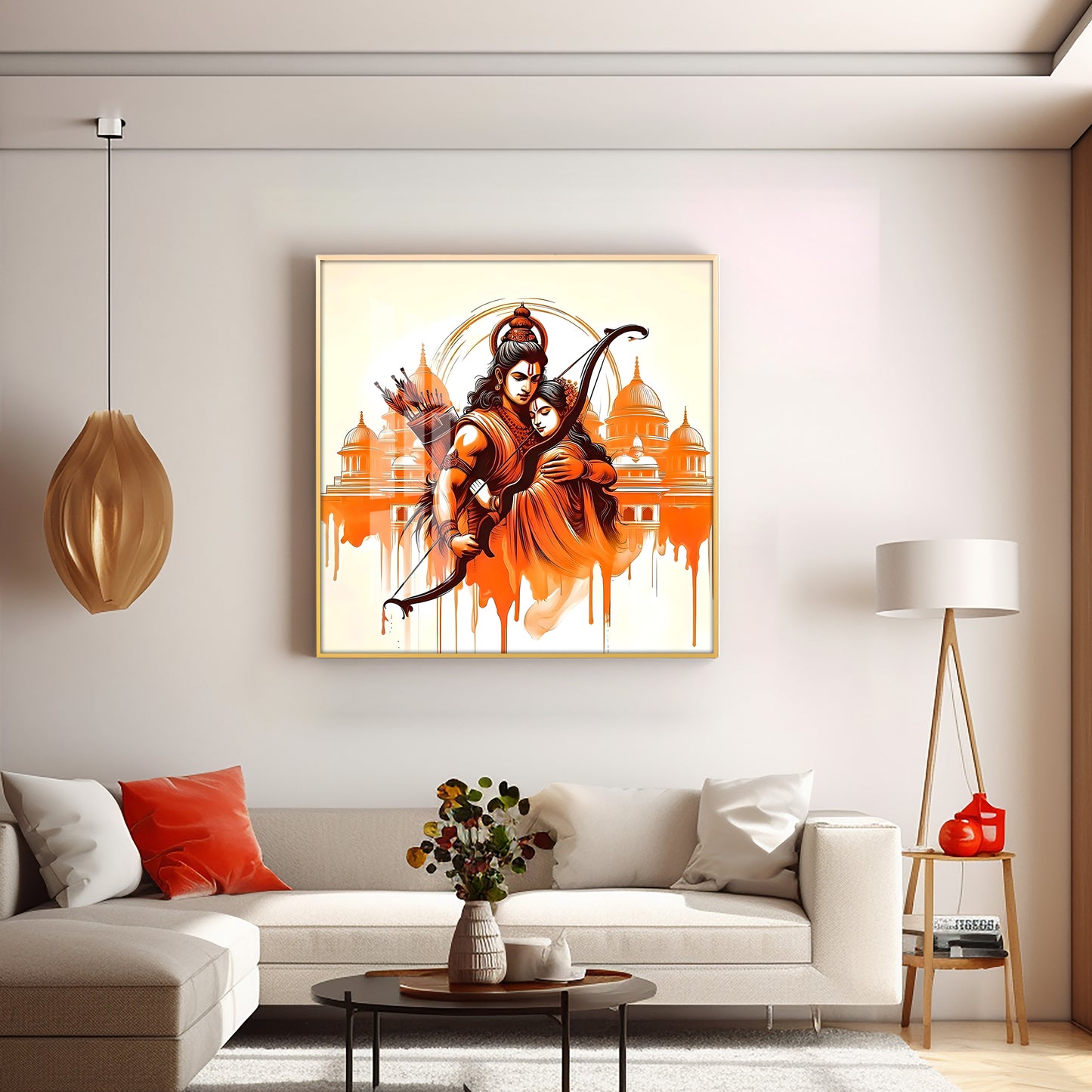 Journey Of Lord Ram and Sita Premium Acrylic Square Wall Art