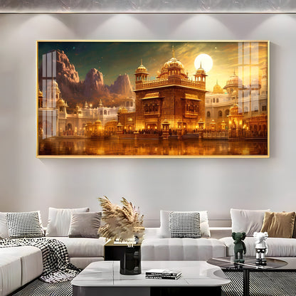 Golden Temple Premium Acrylic Horizontal Wall Art