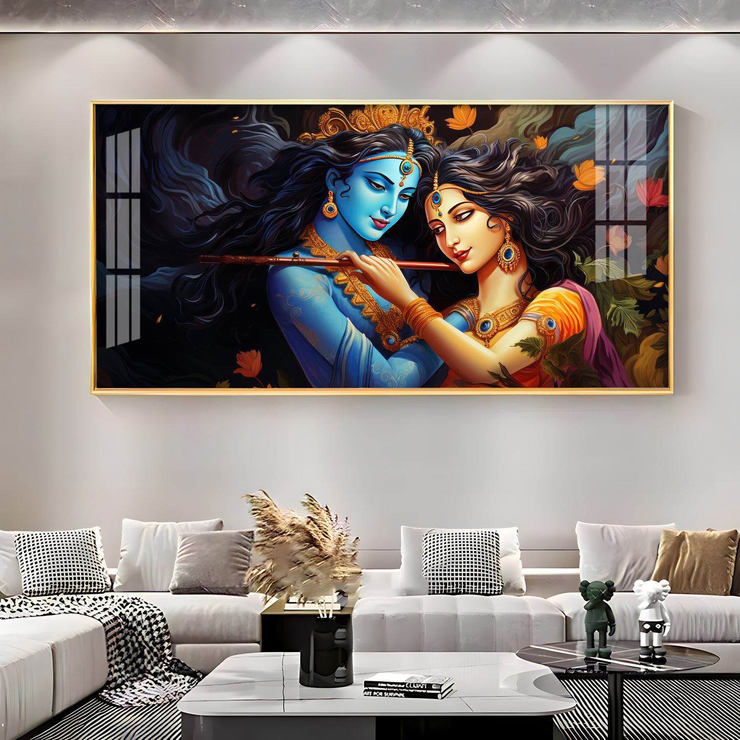 Unique Bond Of Radha Krishna Premium Acrylic Horizontal Wall Art