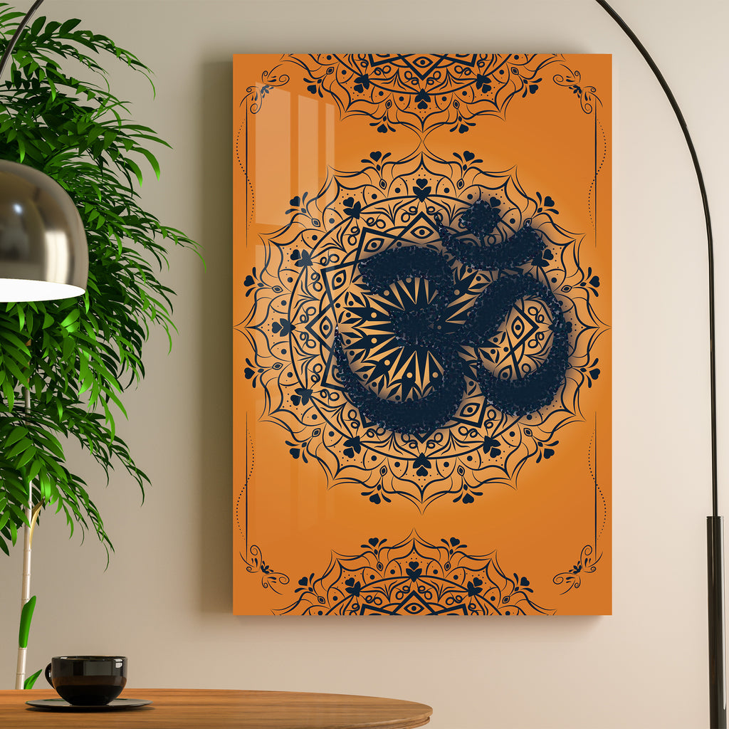 Aum With Mandala Art Acrylic Wall Art