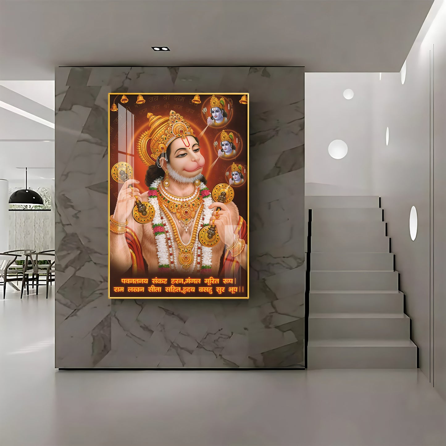 Wisdom of Hanuman Premium Vertical Acrylic Wall Art