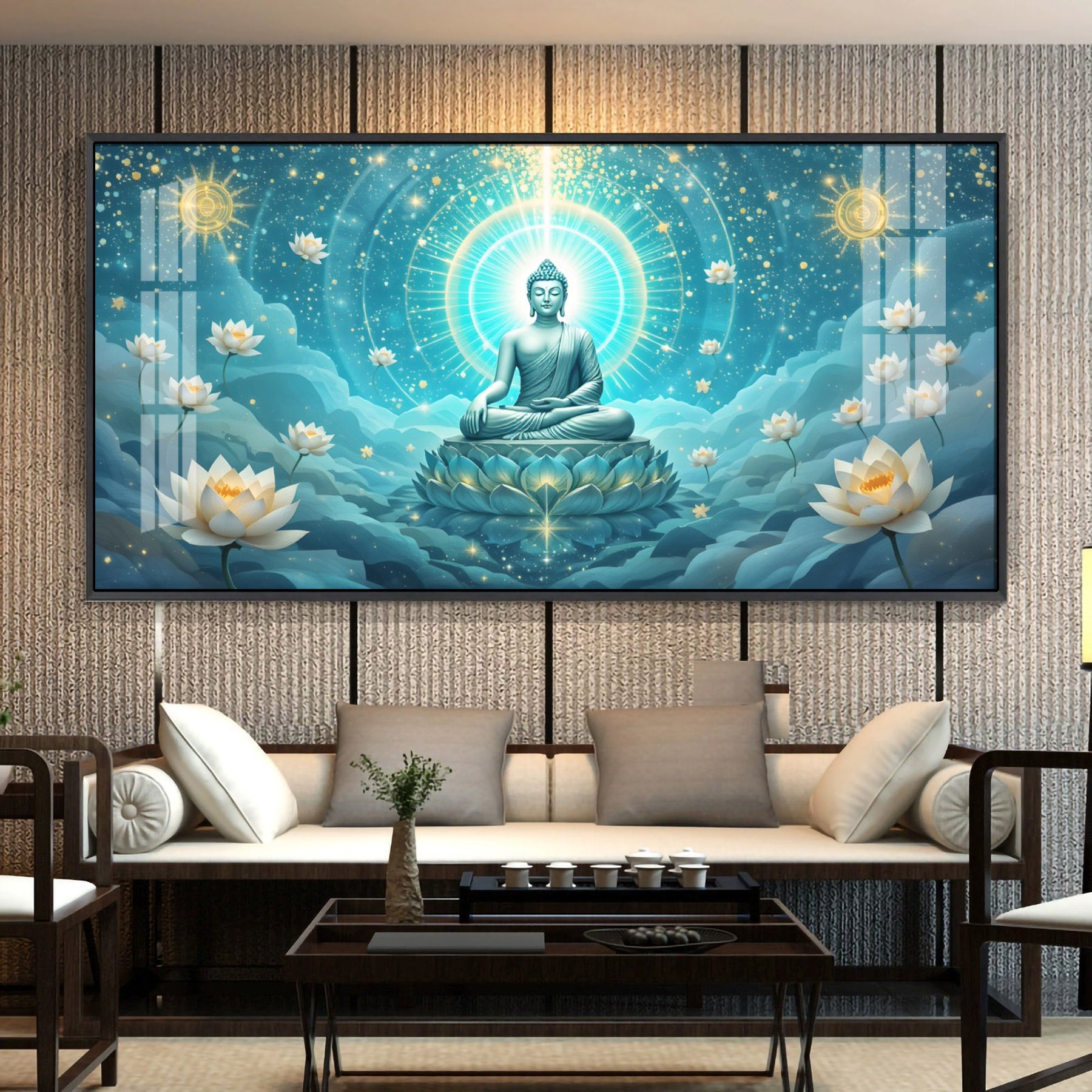 Celestial Buddha Serenity Premium Acrylic Horizontal Wall Art