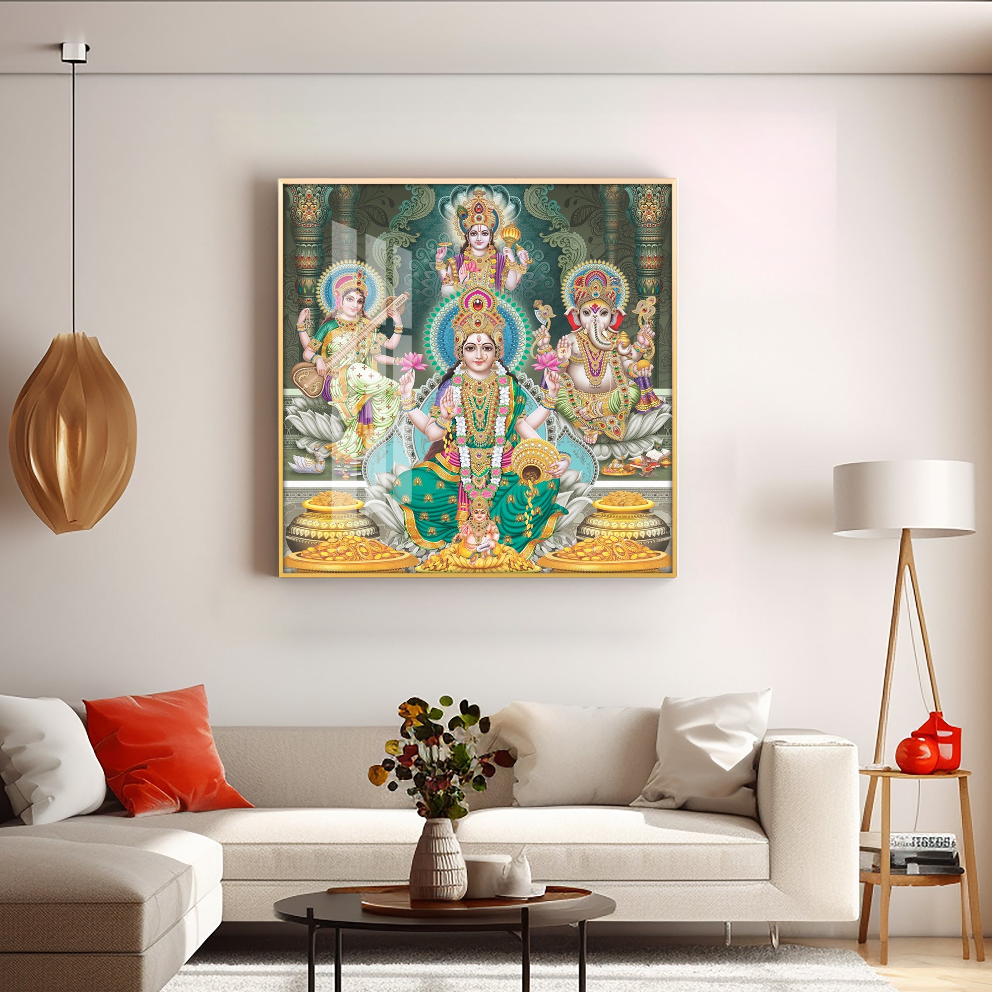 Divine Essence Of Supreme Deities Premium Acrylic Square Wall Art