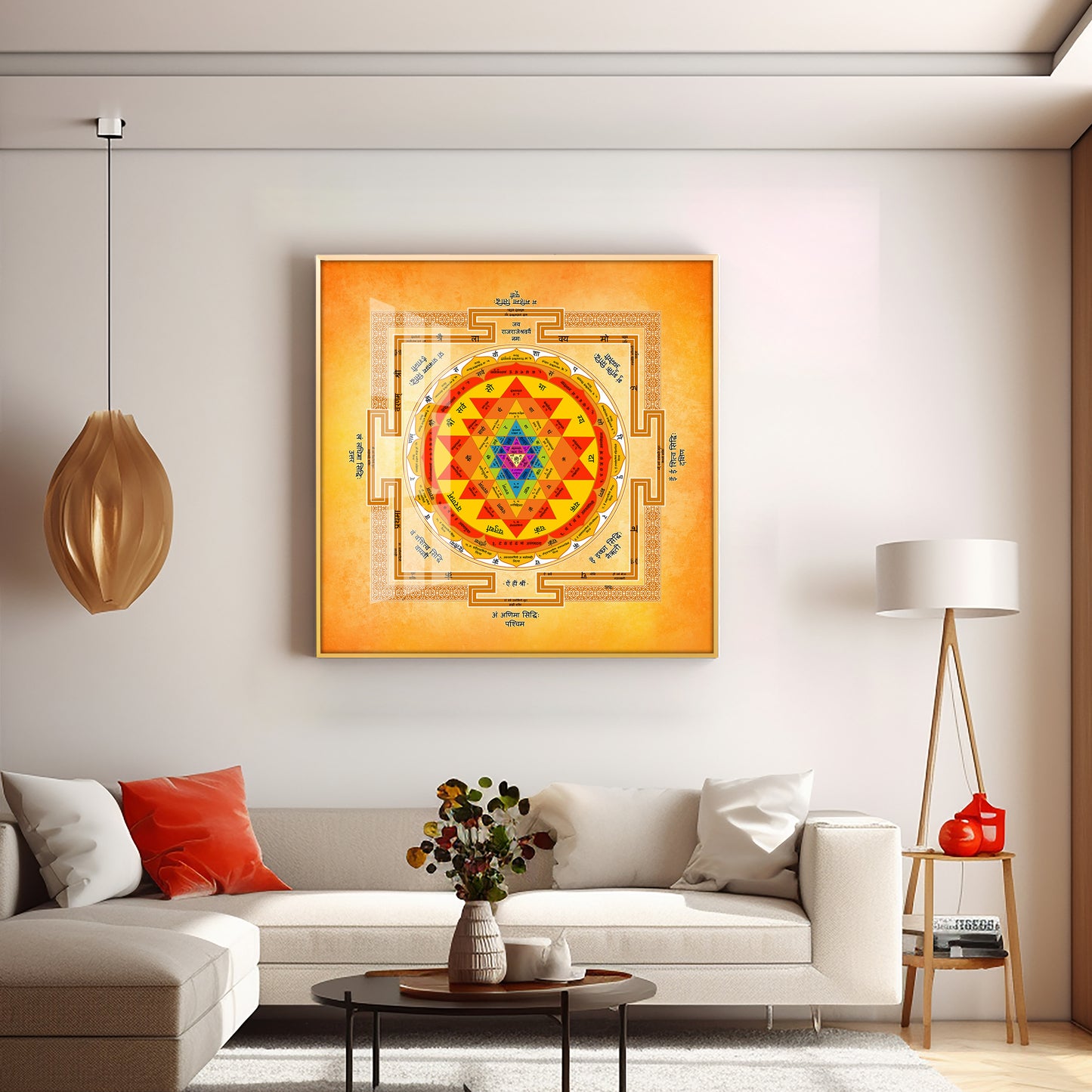 Shree Yantra Premium Acrylic Square Wall Art