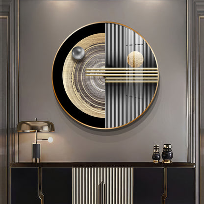 Golden Orb Premium Acrylic Round Wall Art