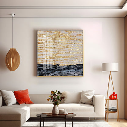 Golden Sea Premium Acrylic Square Wall Art