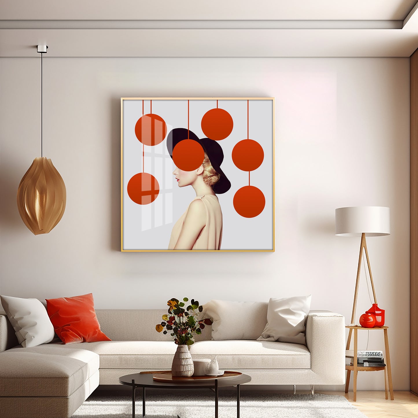 Fashion Polka Dot Premium Acrylic Square Wall Art