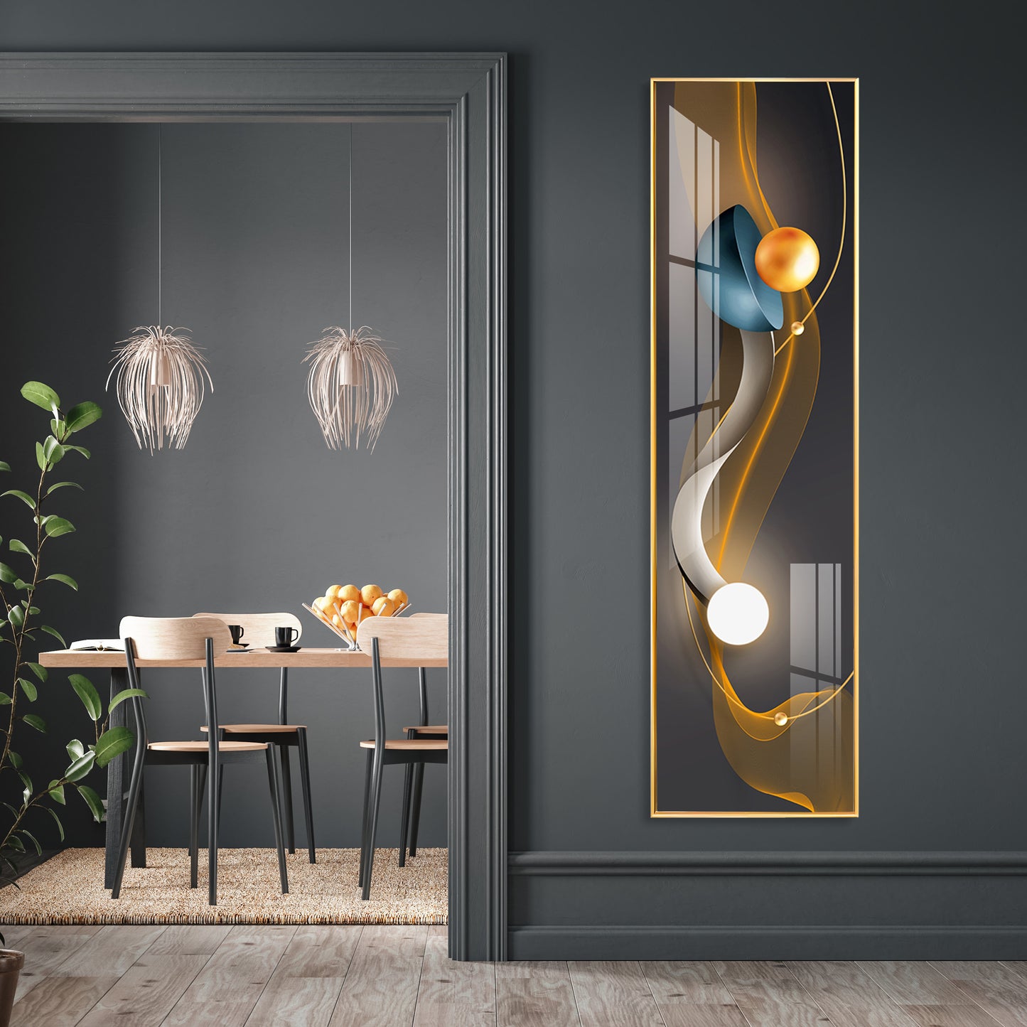 Blue Flame Glow Premium Acrylic Vertical Wall Art