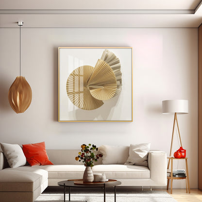 Beautiful Golden Formation Premium Acrylic Square Wall Art