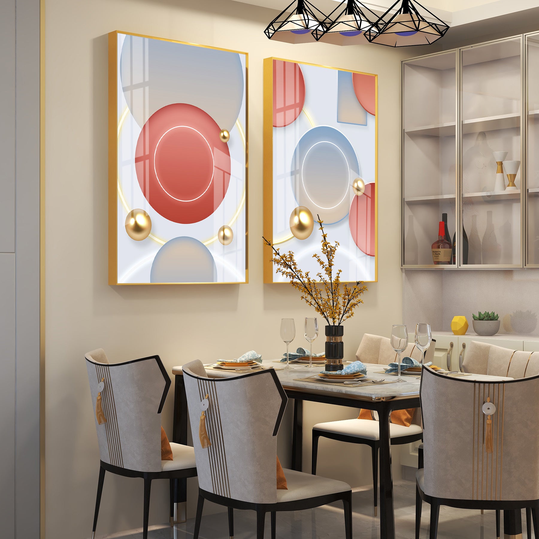 Dual Expressions Premium Acrylic Vertical Wall Art (Set Of 2)