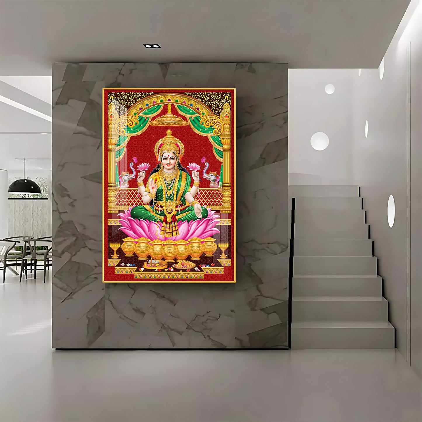 Lakshmi's Blessing Premium Acrylic Vertical Wall Art